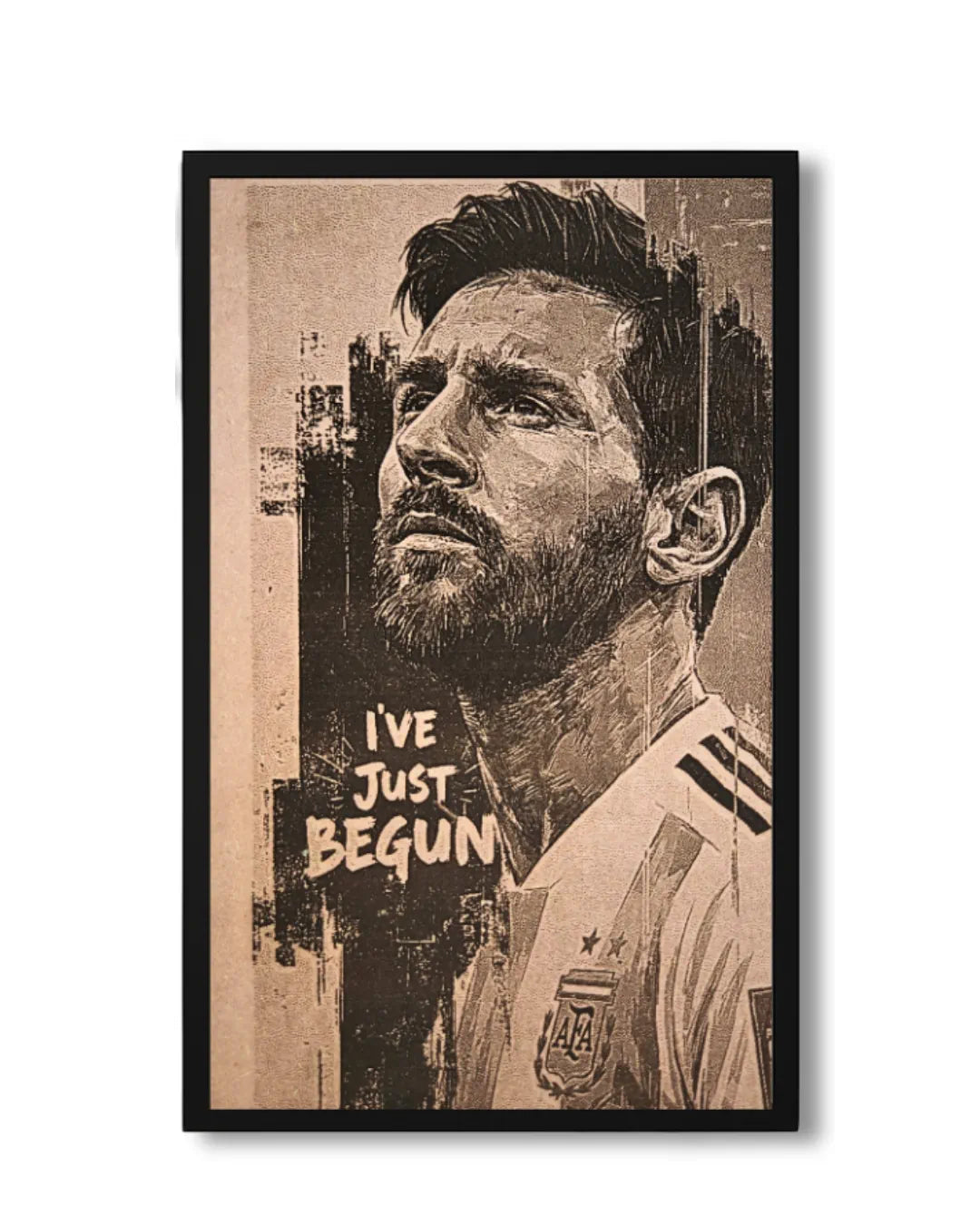 Lionel Messi Determination Quote - Motivational Sports Wall Sign
