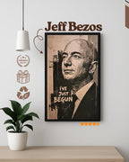 Jeff Bezos Amazon Founder - Business Entrepreneur Wood Poster