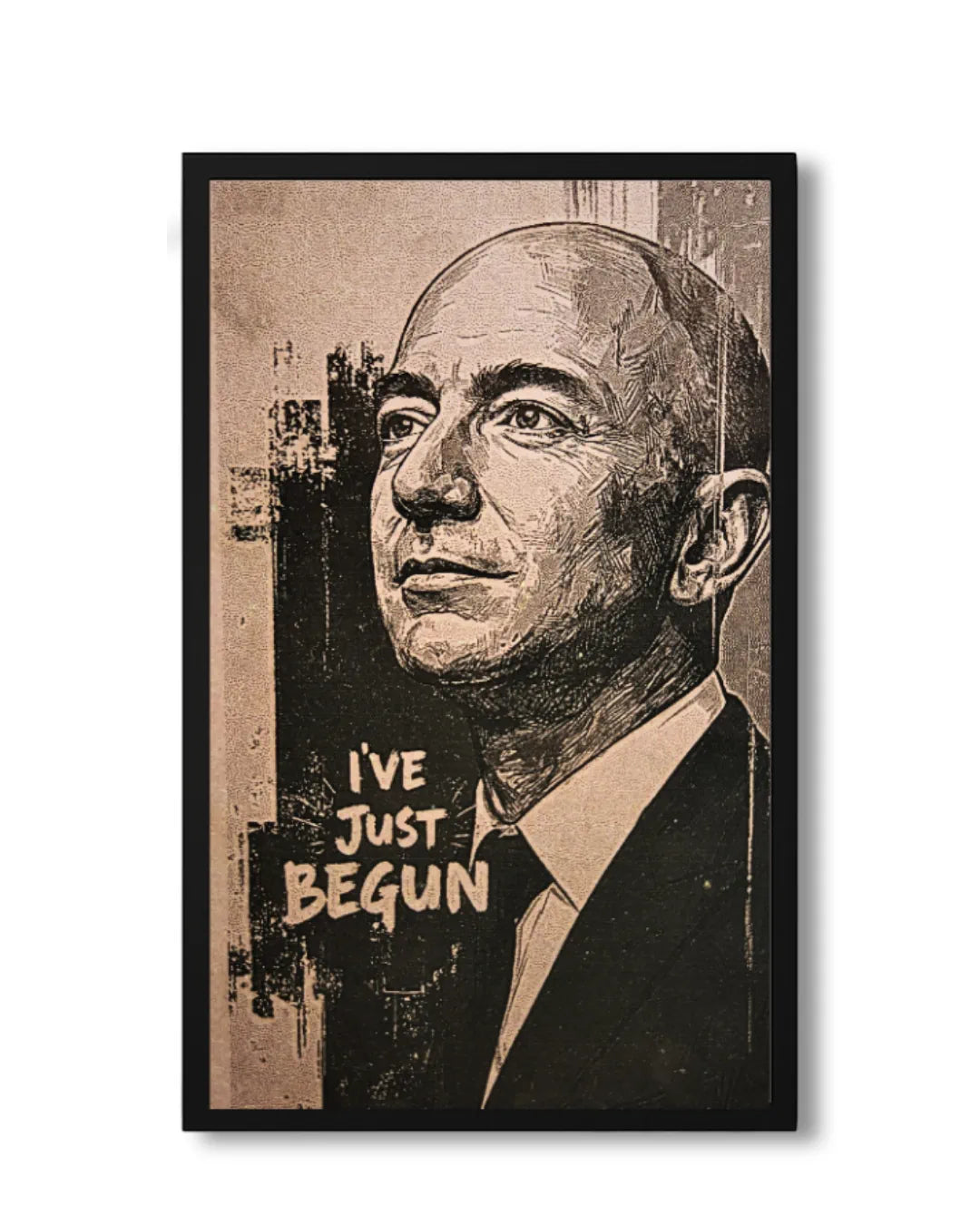 Jeff Bezos Amazon Founder - Business Entrepreneur Wood Poster