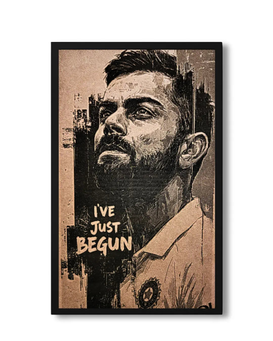 Virat Kohli King Kohli - Indian Cricket Legend Wood Portrait