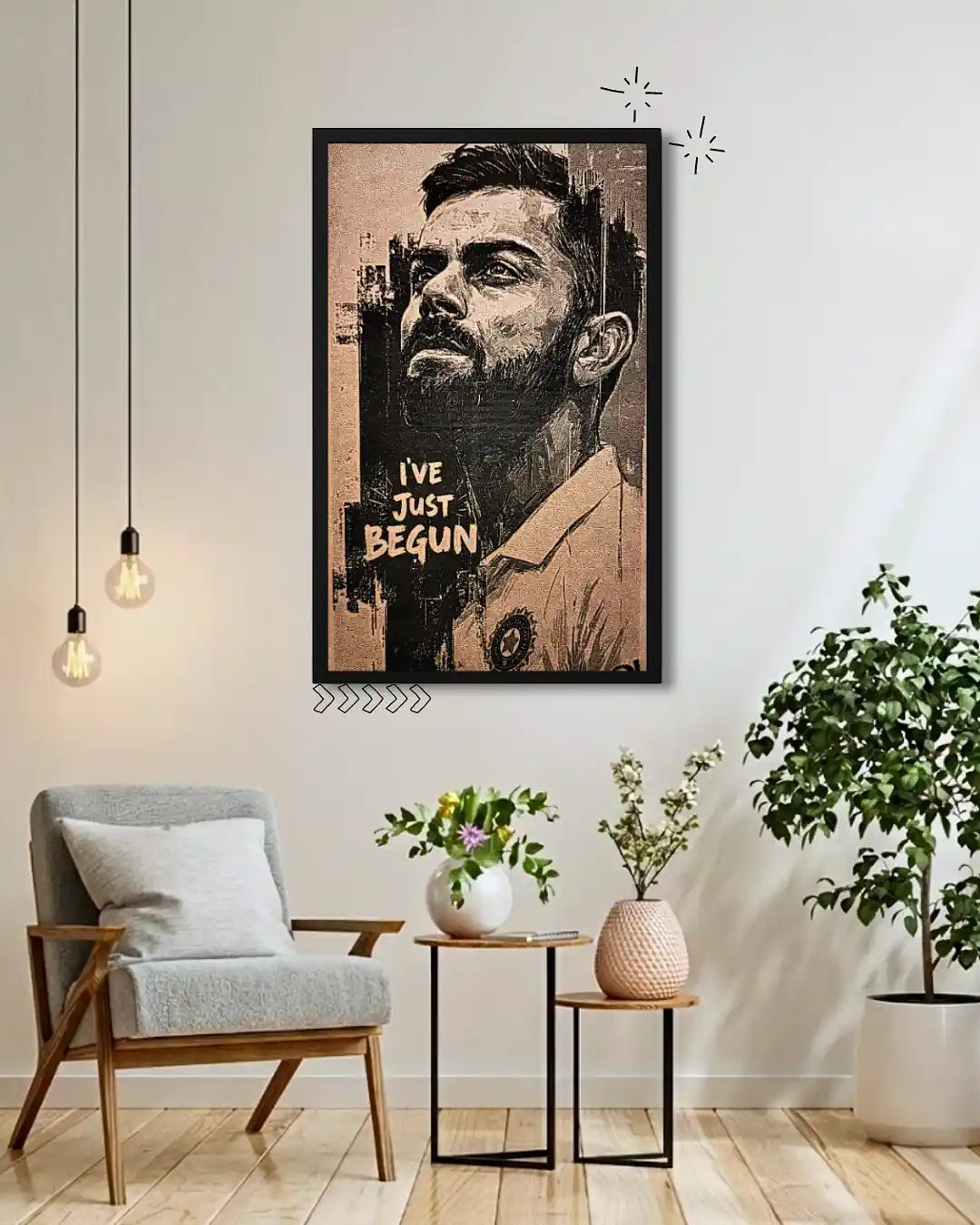 Virat Kohli King Kohli - Indian Cricket Legend Wood Portrait