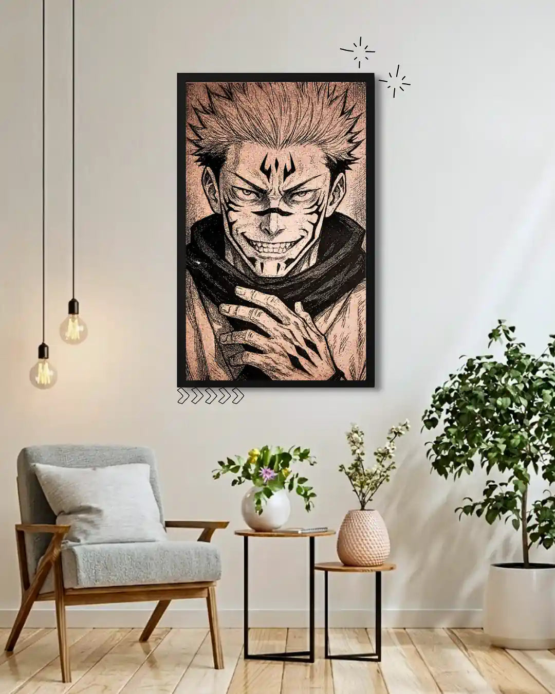 Ryomen Sukuna King of Curses Jujutsu Kaisen Anime Wood Plaque
