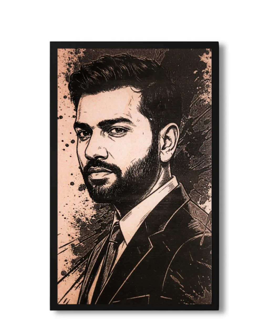 Rohit Sharma The Hitman - Indian Cricket Captain Wood Frame