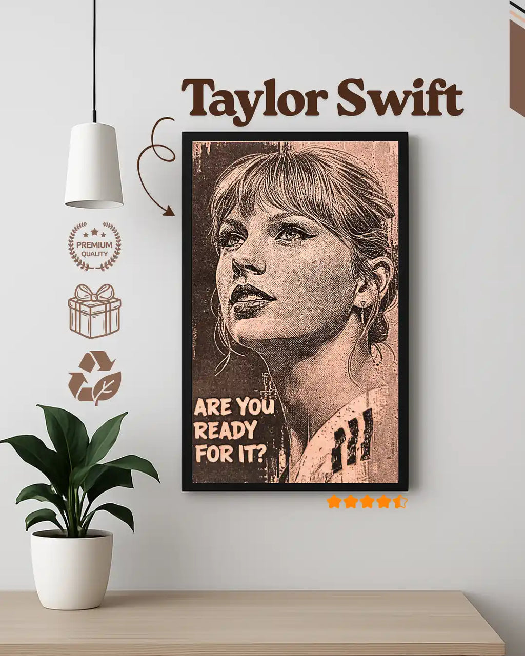 Taylor Swift Music Icon - Eras Tour Inspired Wood Engraving