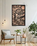 Van Gogh Starry Night - 3D Textured Fine Art Wood Carving
