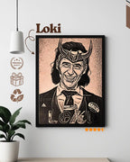 Mischief Managed: Handcrafted Wooden Portraits of Loki