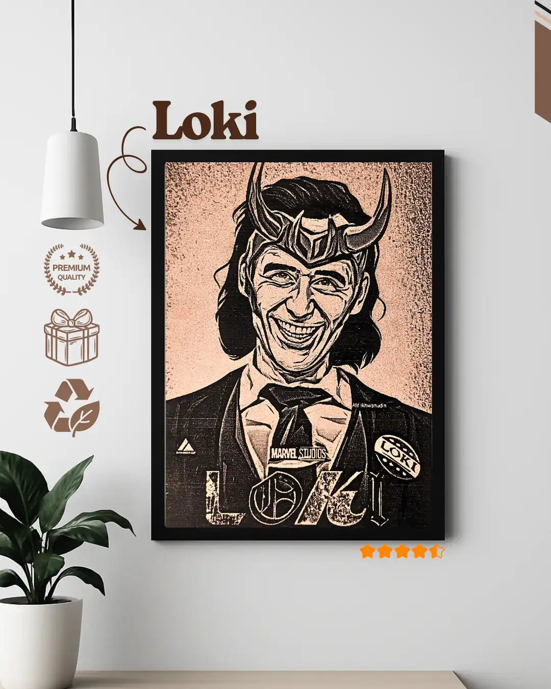 Mischief Managed: Handcrafted Wooden Portraits of Loki