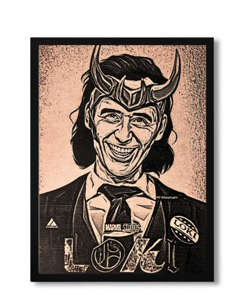 Mischief Managed: Handcrafted Wooden Portraits of Loki