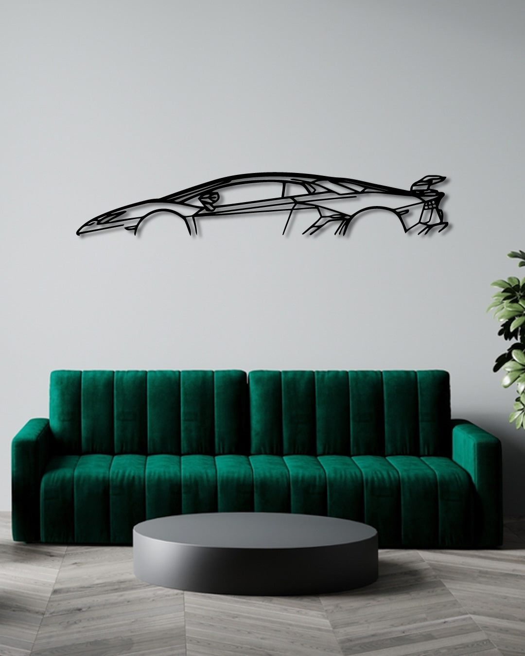 Lamborghini Aventador SVJ wood wall art frame