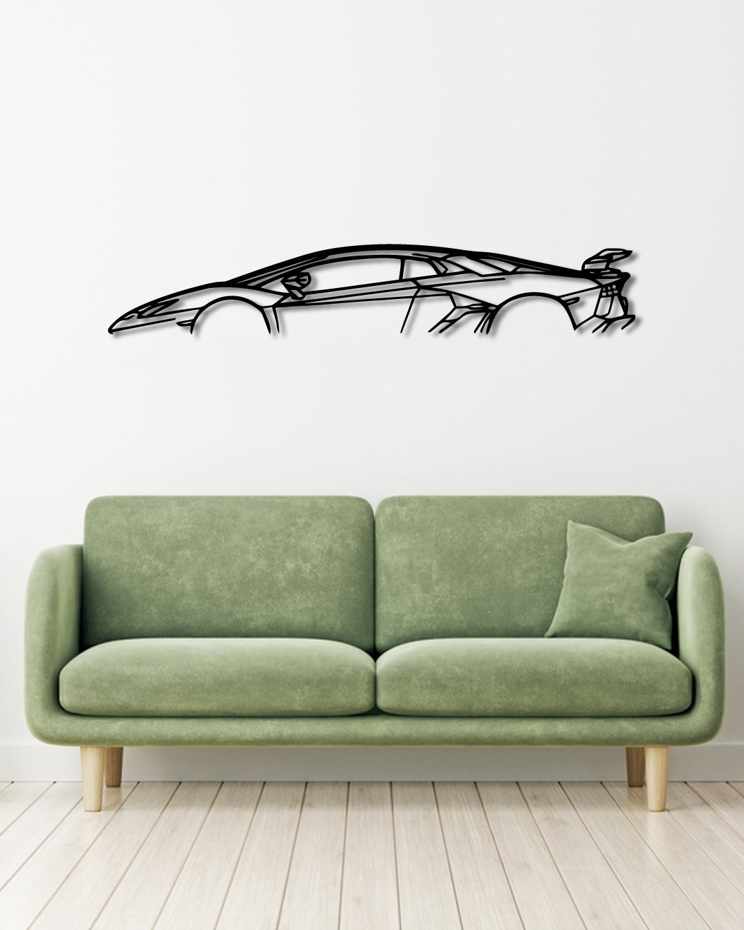 Lamborghini Aventador SVJ wood wall art frame