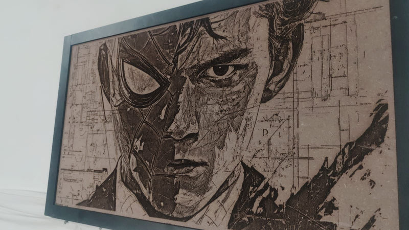 Spider-Man kids bedroom wall art featuring a stylish portrait of the iconic superhero.