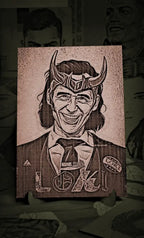 Mischief Managed: Handcrafted Wooden Portraits of Loki