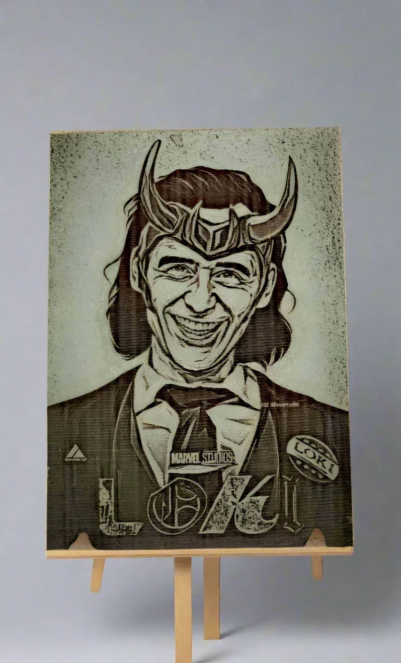 Mischief Managed: Handcrafted Wooden Portraits of Loki