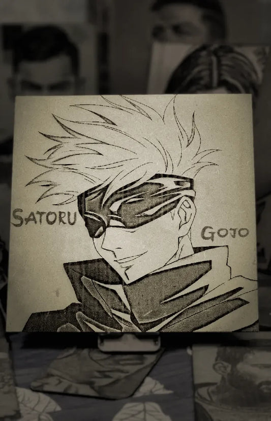 The Strongest Jujutsu Sorcerer: Handcrafted Wooden Portraits of Gojo Satoru