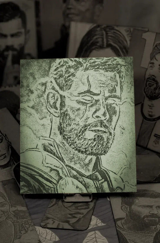 God of Thunder: Handcrafted Wooden Portraits of Thor