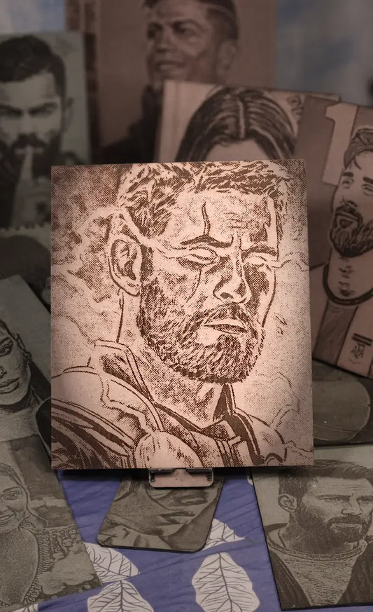 God of Thunder: Handcrafted Wooden Portraits of Thor